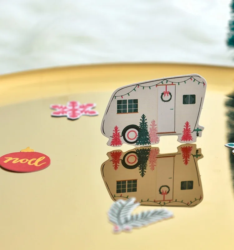 Рождественские красочные кардшток высечки для скрапбукинга счастливый планировщик/изготовление карт/Журнал проект