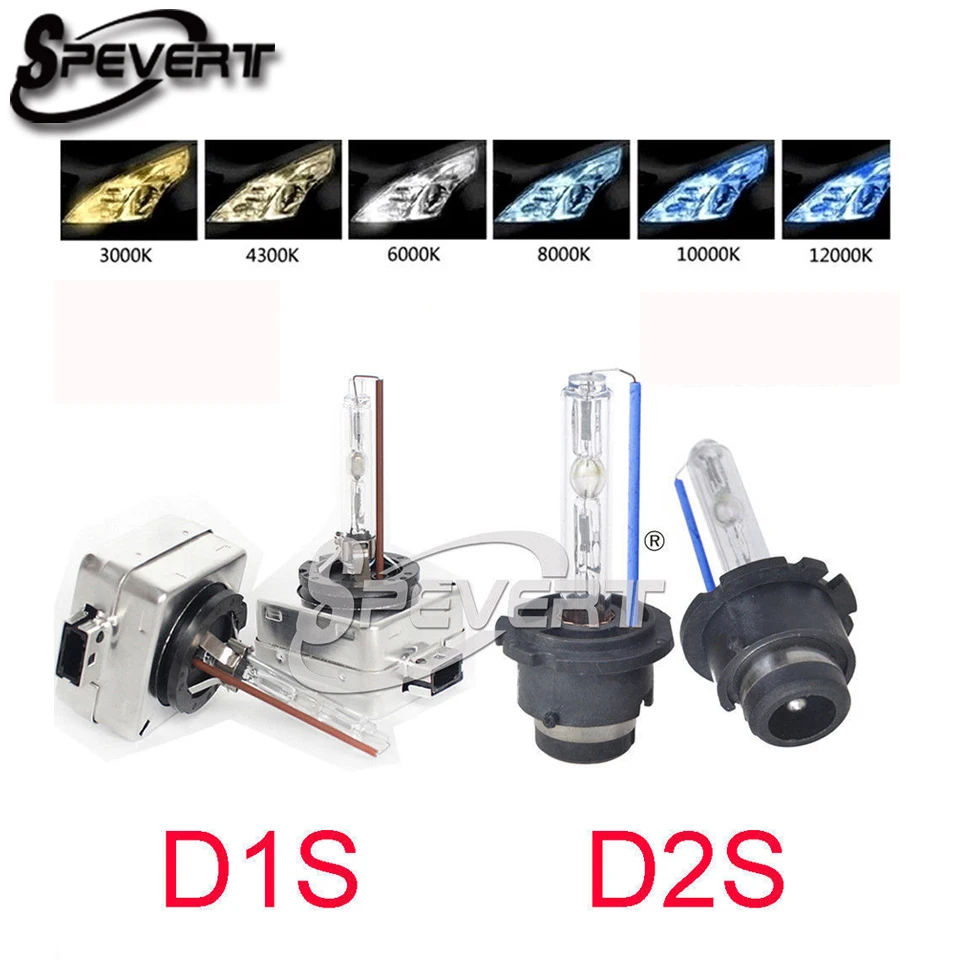 

SPEVERT 55W D1S D2S HID X enon Conversion Replacement Bulbs 5000K 6000K 8000K 10000K 12000K Headlight Single X enon Light