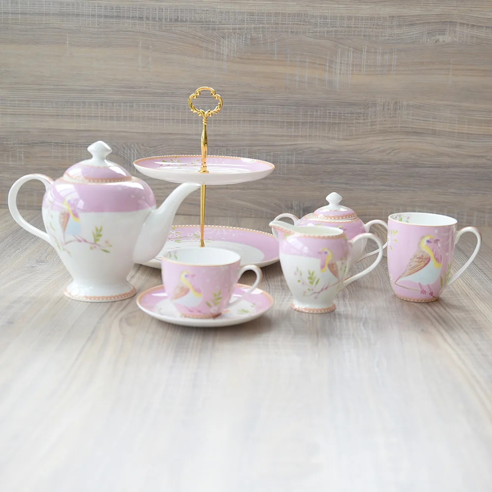 2017 Export British European teapot coffee pot afternoon British ceramic bone china tea set new