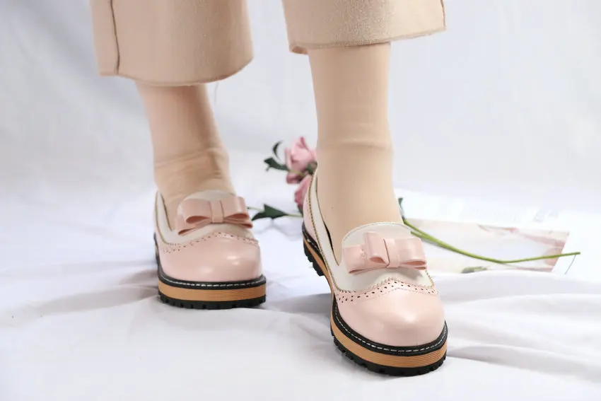 QUTAA г. Женские туфли-лодочки универсальные модные женские туфли-лодочки из искусственной кожи на платформе без застежки с бантом Повседневная женская обувь размер 34-43