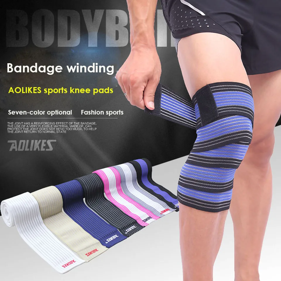 Aolikes 1 unids bandagem elastica knee protector deporte Cintas kinesiologic Elastic Band joelheira vendas para deporte