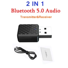 2 в 1 адаптер Bluetooth 5,0 3,5 мм музыкальный аудио приемник usb-передатчик стерео аудио передатчик для автомобиля ТВ ПК беспроводной адаптер