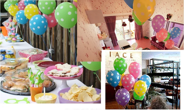 Thicken wedding wedding room decoration decoration children birthday party decoration candy color dot balloon