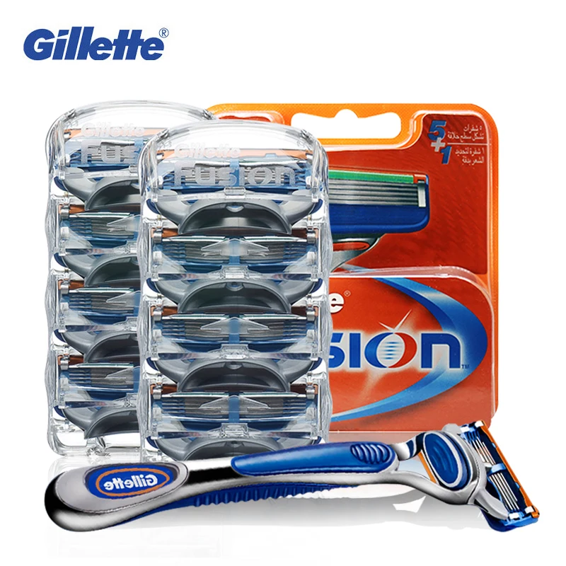 Gillette Fusion Razor Blades for Men Sharp Trimmer Straight Razor Case Cover Manual five Layer Shaver Blade Tools