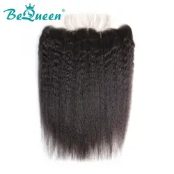 BeQueen курчавые прямые волнистые бразильские виргинские волосы кружева фронтальный Размер 13*4, предварительно сорванные волосы линия