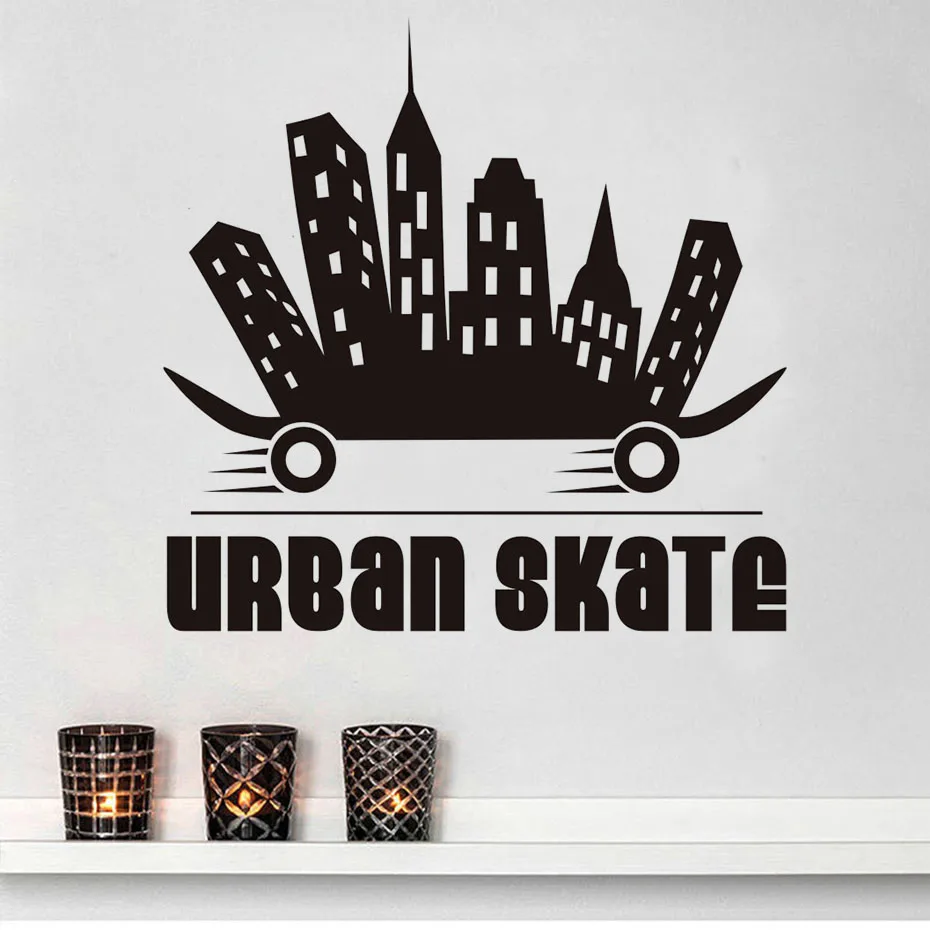 DCTOP Creative Design Urban Skate Wall Stickers Vinyl Decals Skateboard Extreme Sport Self