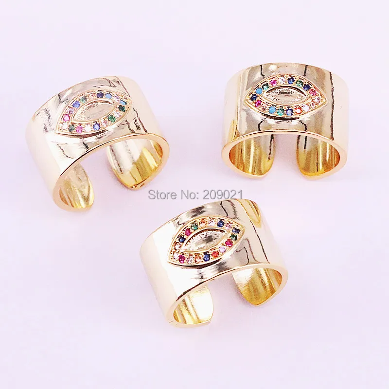 

10Pcs Gold Color Women Fashion Colorful Cz Ring Rainbow Zirconia Delicate Eye Finger Ring WEDDING elegant jewelry