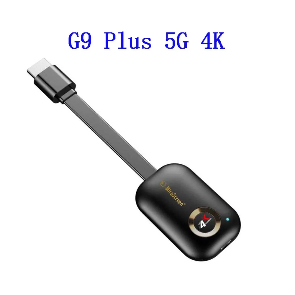 Мира Экран G9 G7 4 K 5 г 2,4 HDMI Wi-Fi беспроводной дисплей ресивер донгл Android HD ТВ палка Экран зеркального отображения Mircast обмена потоковыми мультимедийными данными(Airplay DLNA - Цвет: G9 Plus-5G 4K