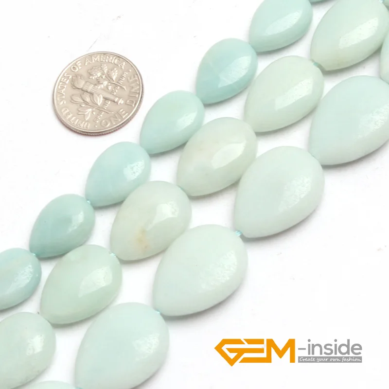 

Natural Stone Teardrop Amazonite Loose Spacer Accessorries Beads For Jewelry Making Strand 15" DIY Jewelry Bead For Women Gifts