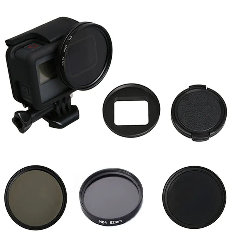 

Camera ND Filter ND2 ND4 ND8 + Lens Adapter Ring + Lens Cap for Gopro Hero 5 Lens Protector Photography Accessories