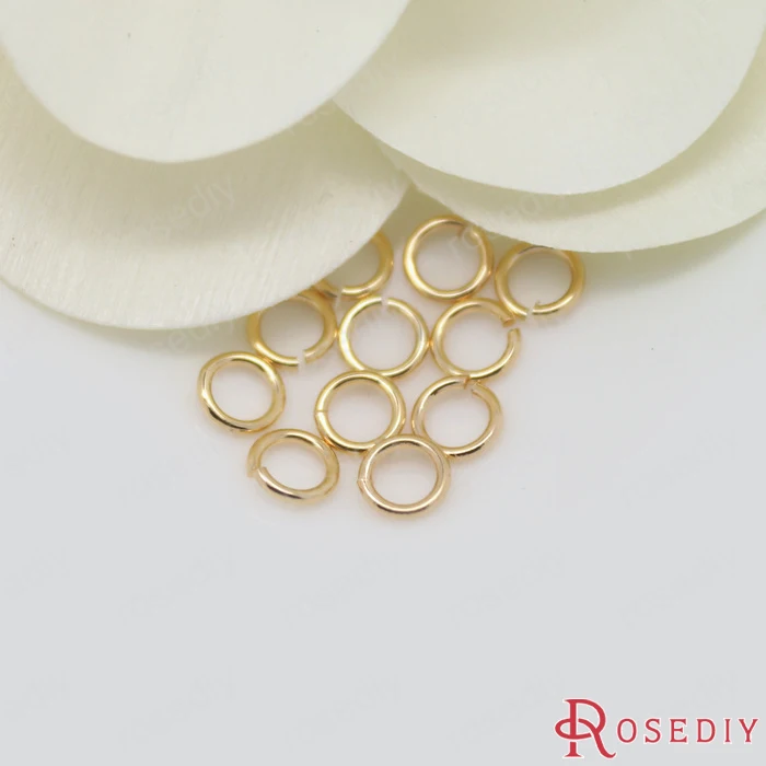 20 шт 24K позолоченные латунные кольца для прыжков цвета шампанского, разделенные кольца, овальные кольца, высококачественные ювелирные изделия, можно выбрать больше размеров