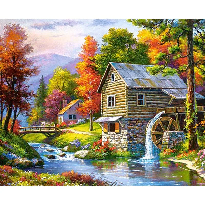 

Forest House 5D DIY Diamond Painting Landscape Full Round Embroidery Home Decoration Mosaic Scenery Crystal Cross Stitch Gifts