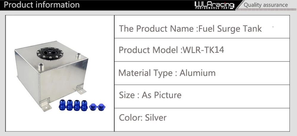 WLR RACING-20L алюминиевый топливный бак с крышкой/пеной внутри зеркальный полированный топливный элемент без датчика WLR-TK14