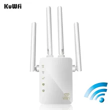 KuWFi 1200 Мбит/с Wi-Fi ретранслятор с 4 внешними антеннами, 2 порта Ethernet, 2,4& 5 ГГц двухдиапазонный усилитель сигнала с полным покрытием Wi-Fi