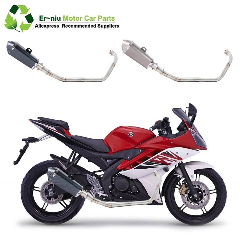 

R15 YZF-R15 MT15 Motorcycle Full System Exhaust Muffler Escape Modified Link Pipe Slip-On For yamaha R15 2008-2017