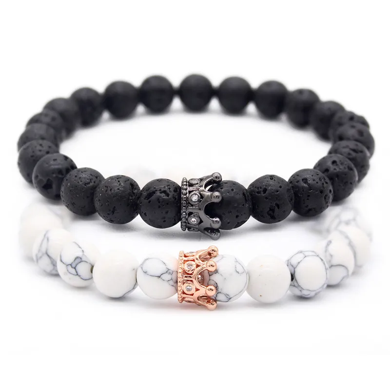 Pulseras de Cuentas de la Corona para Parejas Pulseras de Cuentas de la Corona para Parejas