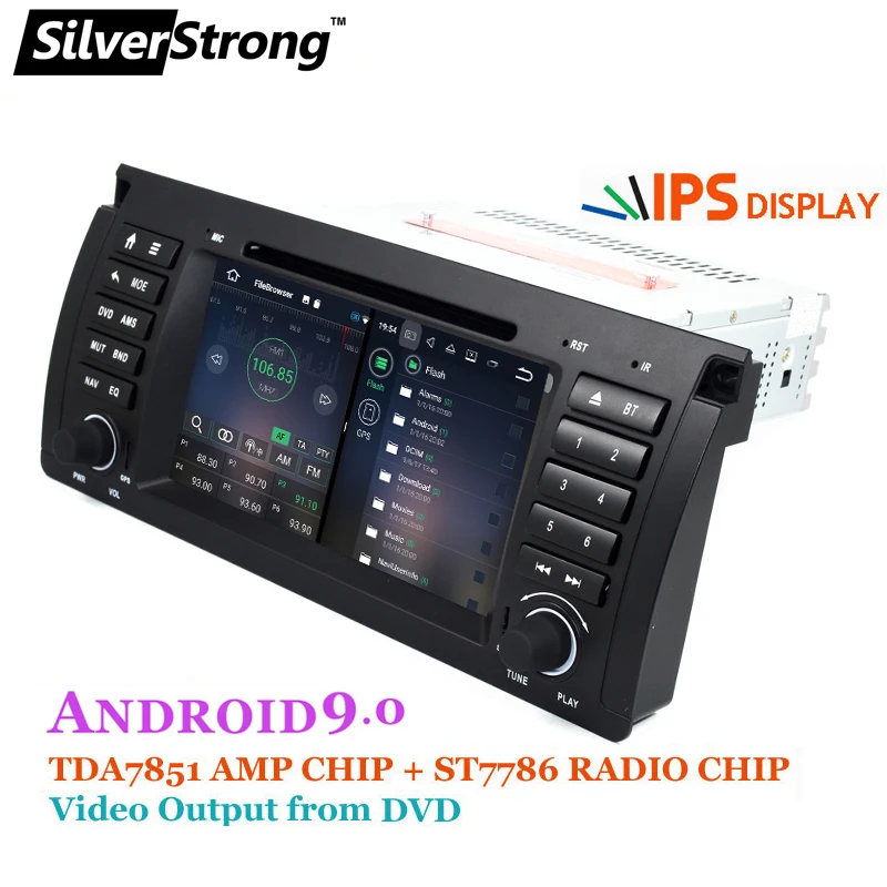Best SilverStrong Android9.0 One Din IPS 7inch Car DVD for BMW E53 E39 X5 with 4G RAM 32G ROM Car GPS Radio for E39 E53 X5 1