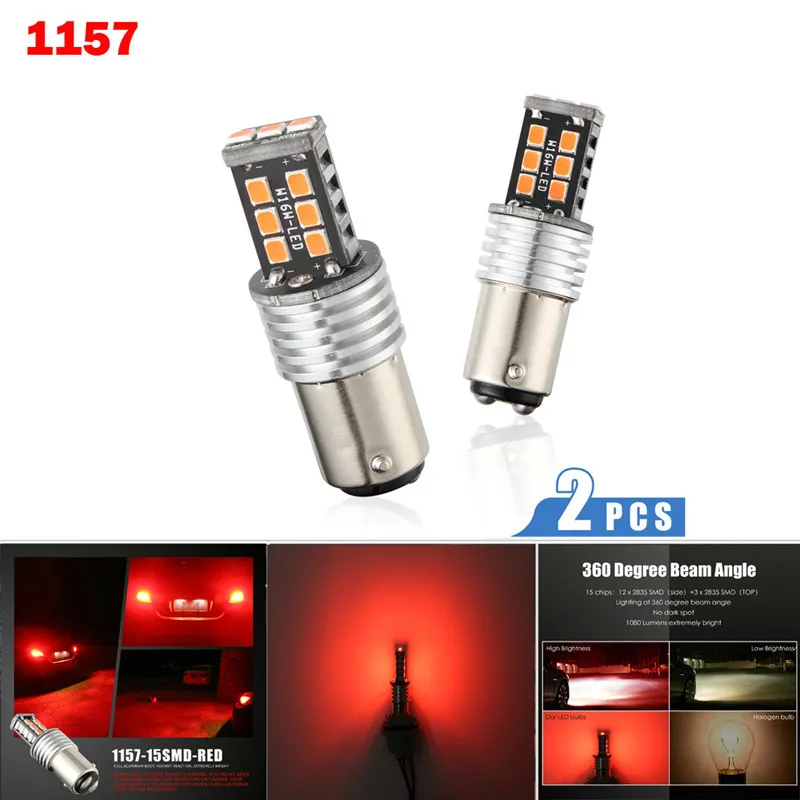 

Kongyide Car Light 2pcs 1157 Backup Lamp P21W BA15S 2835 15LED Canbus Car Reverse Tail Brake Light Bulb 6000K White dropship f20