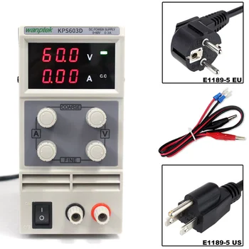 

KPS603D Adjustable precision double LED display switch DC Power Supply protection function 0-60V/0-3A 110V-230V 0.1V/0.01A EU