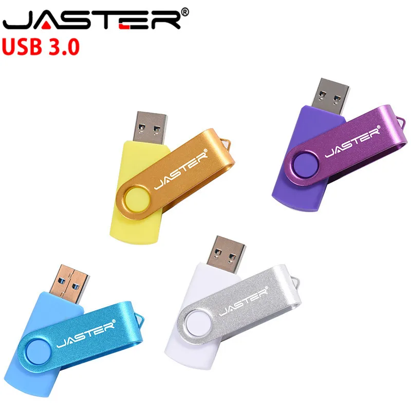 JASTER USB 3,0 пластик 11 цветов вращающийся usb флеш-накопитель pengdrive 4 ГБ 8 ГБ 16 ГБ 32 ГБ 64 ГБ 128 ГБ U диск флешка в подарок