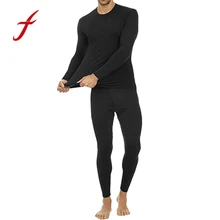 Для мужчин зимние пижамы Термальность однотонные костюмы круговой Воротник теплая одежда комплект новая мода Мужская пижама