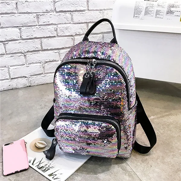 Maison Fabre Backpack Women Sequin Hit Color School Bag Backpack Student Satchel Travel Bag Backpack Mochila de dama