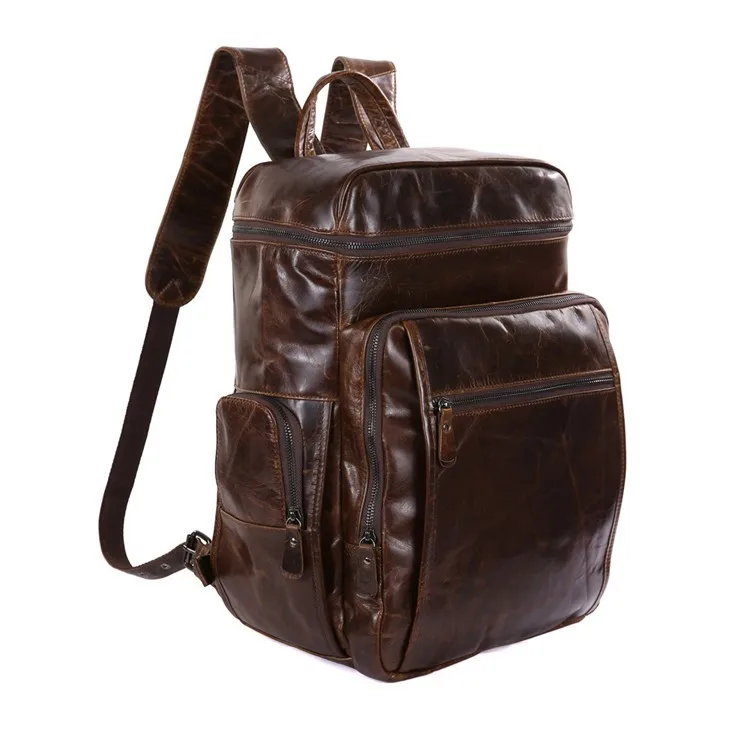 Высокое Качество Винтаж Большой кофе пояса из натуральной кожи 14 ''ноутбук женские и мужские рюкзаки для мужчин's дорожные сумки Nesitu M7202