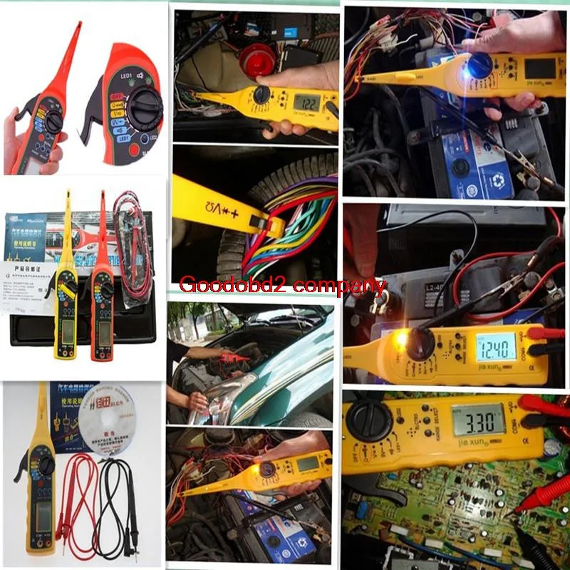 Circuit Tester Kit Power Electrical Multi-function Auto Circuit Tester Multimeter Lamp Car Repair Automotive Electrical 0V-380V( Screen)