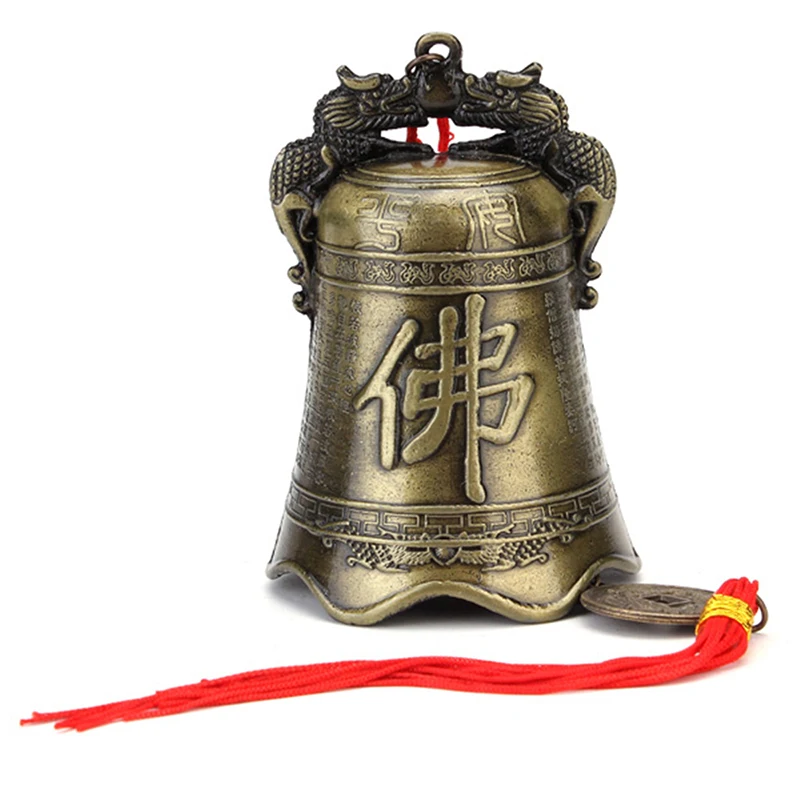 Античный бронзовый колокольчик, автомобильный подвесной колокольчик, подвеска для автомобиля, благоприятный буддийский колокольчик, благословение, колокольчик, удача, подвесное украшение