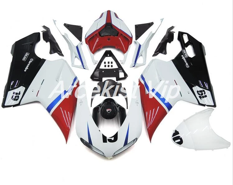 

New ABS Motorcycle Full Fairings Kit Fit for DUCATI 848 1098 1198 1098R Fairing Bodywork Set custom Number 19 FR