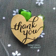 240 шт/партия крафт-бумага в форме сердца "спасибо" Печать стикер чашка подарок наклейка на коробку выпечки пакет торт коробка украшения