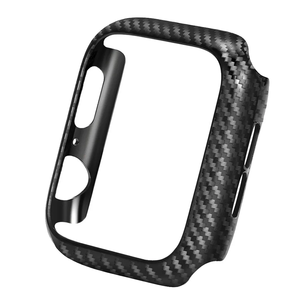 

Lightweight Carbon Fiber PC Protect Cover for Apple Watch Series 5 4 3 2 Case Bumper for iWatch 40/44/38/42mm Frame Accessories