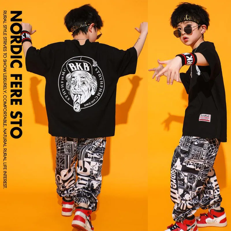 Children Costumes Kid Casual T Shirt Top Sport Jogger Pants Hip Hop Clothing for Girls Boys Dance Costume Ballroom Dancing Streetwear