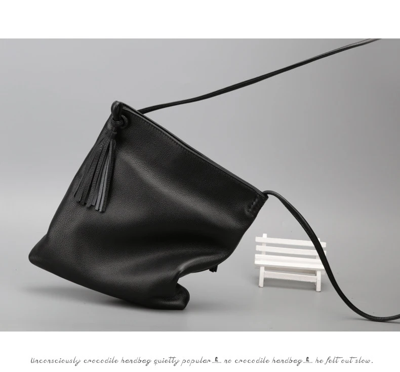IMYOK новая простая женская сумка из натуральной кожи, модная маленькая сумка из коровьей кожи, сумка через плечо, дизайнерская женская сумка с кисточками