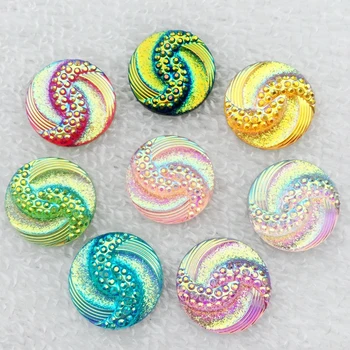 

Mix 20pcs 20mm AB Resin Rhinestones Round Garment Button DIY Scrapbook-B06A