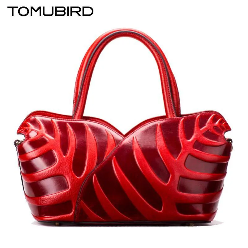 TOMUBIRD new superior genuine leather brand women bags Leaf Designer
