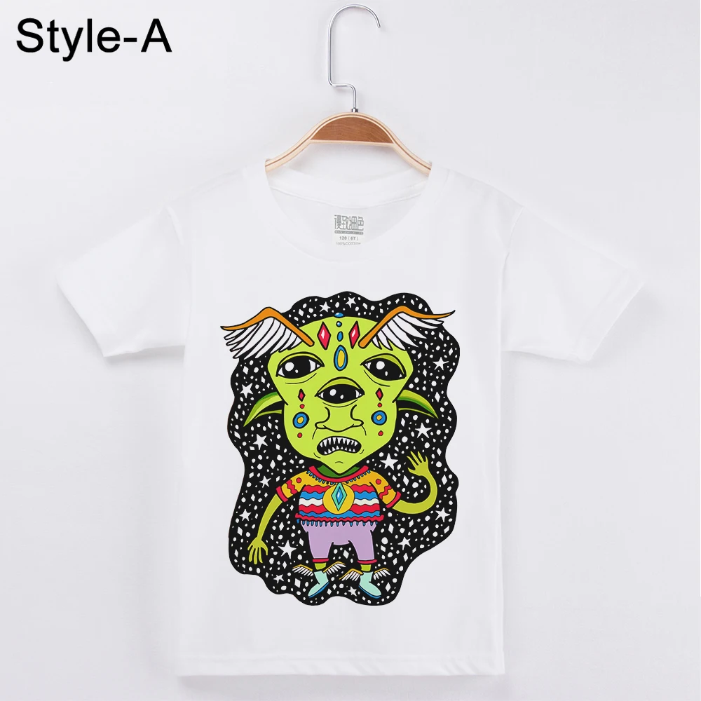

Hot Sale Kids T-shirt For Children Horror Alien Print Skull Boys Short Sleeve Cotton T Shirts Boy Clothes Top Tee Free Shipping