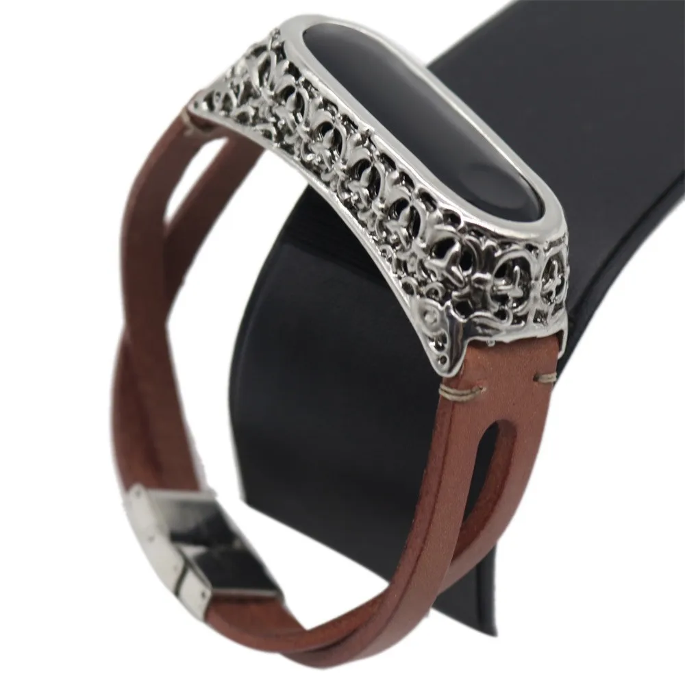 

Replacement Leather Wristband Band Strap Bracelet For Xiaomi Mi Band 3 Bracelet #1024