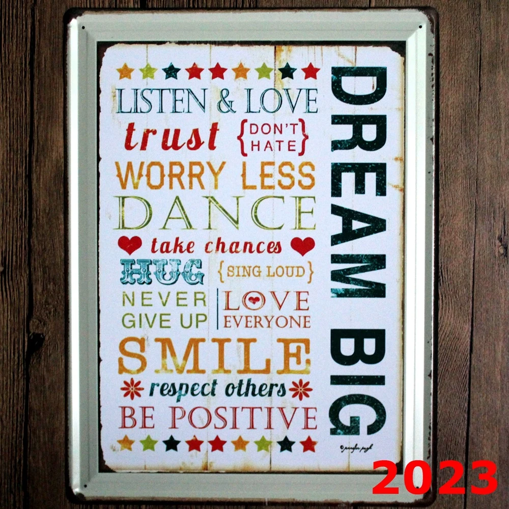 Engels Gedicht Droom Grote Afdrukken Tin Borden Pub Muur Art Tin Schilderen Poster Bar Decor 30x40 Cm Huis Muursticker Wall Sticker Stickers Wall Stickersdream Big Aliexpress