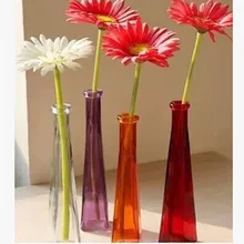 colorful shaped glass vase for home decor(set of 2) size 22.5(h)*4.8cm(w) floral device vase