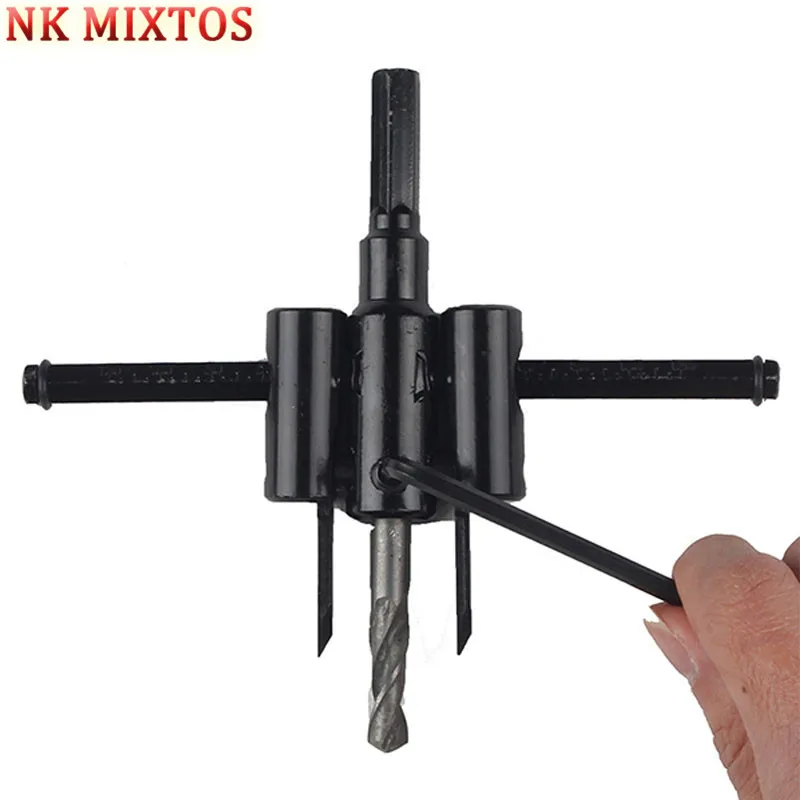 Free Shipping Adjustable 30mm-120mm Metal Wood Circle Hole Saw Drill Bit Cutter Kit DIY Tool