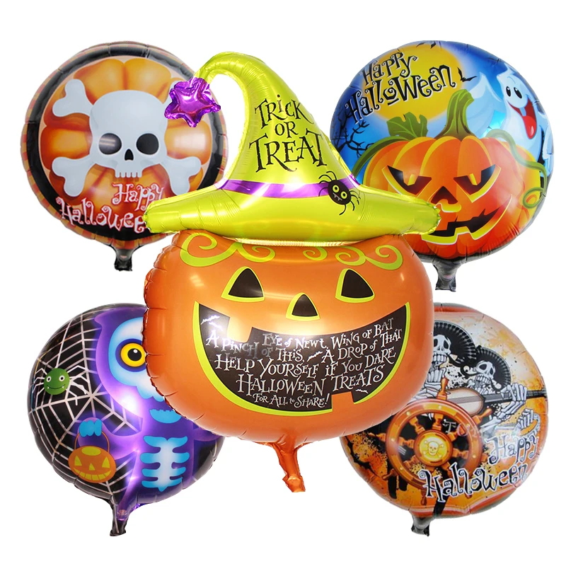 5pcs Helloween foil balloons Halloween party decorations air balls