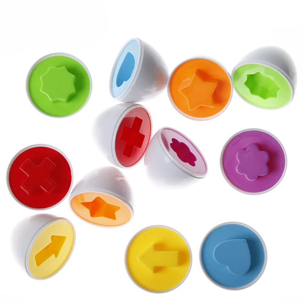 6 шт. Цвет Соответствующие набор яиц для массажа дошкольного игрушечные лошадки распознавание цвета Навыки обучения игрушка сопряжения умные яйца Clever яйцо упражн