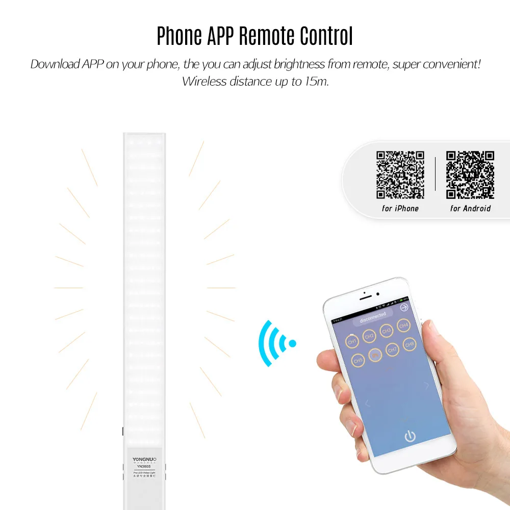 YONGNUO-YN360S-Handheld-LED-Luce-Video-Bacchetta-Bar-Bastone-di-Ghiaccio-5500-K-Dimmable-APP-Telecomando (4)