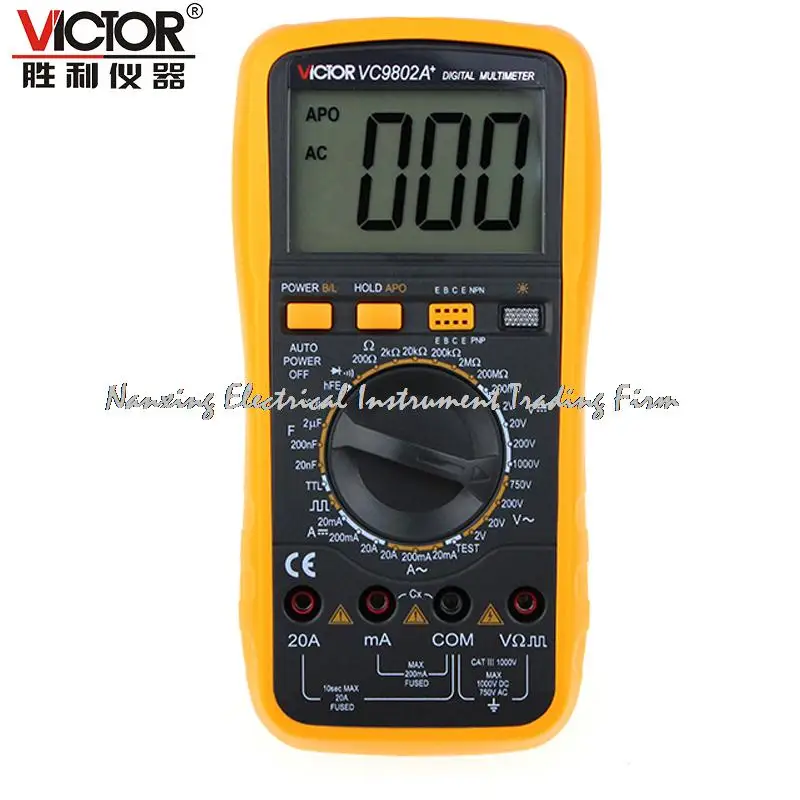

VICTOR Digits Multimeter 2000 Counts Victor VC9802A + AC DC Voltmeter Capacitance Resistance digital Ammeter Multitester