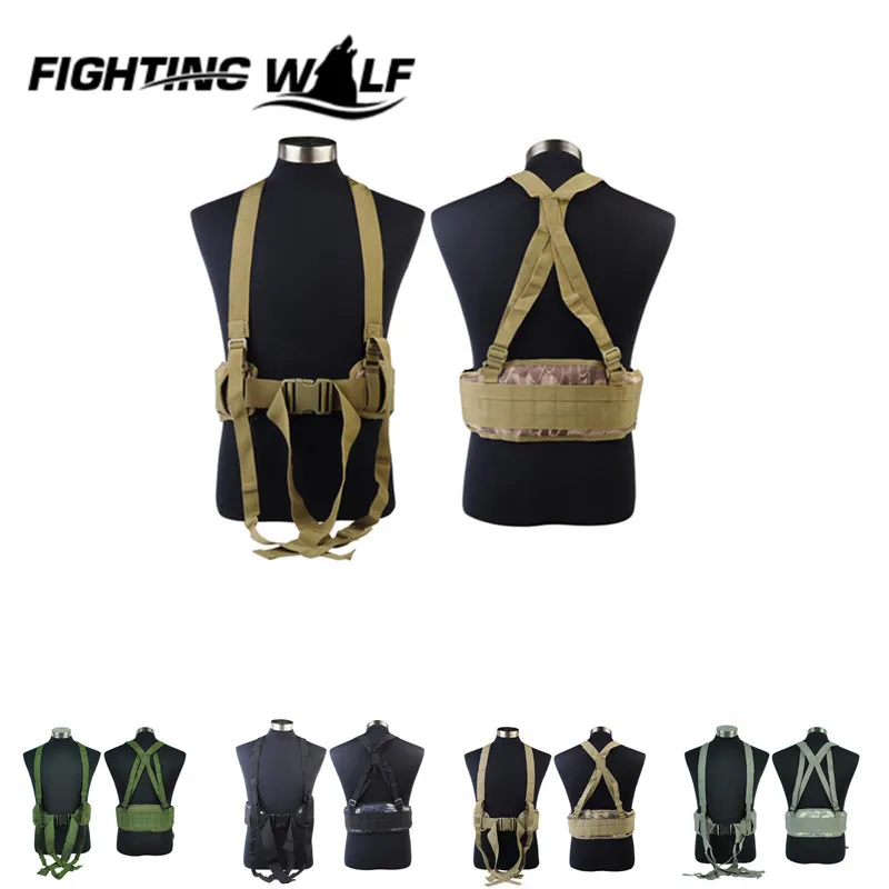 Prix pour Airsoft Tactique Molle Sport Réglable Taille Ceinture Rembourrée Avec H en forme de Bretelle Bandoulière En Nylon Cummerbunds pour Militaire Prix pour Airsoft Tactique Molle Sport Réglable Taille Ceinture Rembourrée Avec H en forme de Bretelle Bandoulière En Nylon Cummerbunds pour Militaire