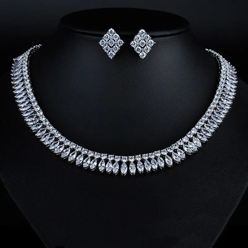 2015 мода новый дизайн невесты свадебный ювелирный набор Мода AAA фианит Кристалл ожерелье серьги для женщин GLDTN0139 2015 мода новый дизайн невесты свадебный ювелирный набор Мода AAA фианит Кристалл ожерелье серьги для женщин GLDTN0139