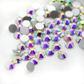 

Super Nail Glitter ss2-ss50 Crystal AB Flat Back Non HotFix Nail art Rhinestone 3D Glass Nail Art Decorations DIY Mix Rhinestone