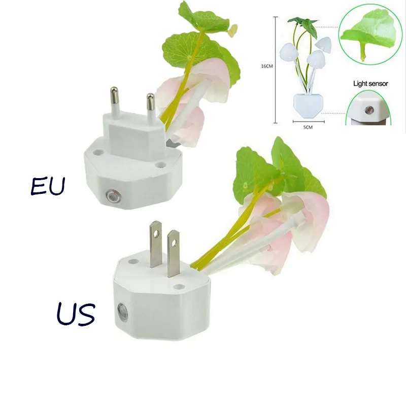 Автоматический светильник для детской комнаты с датчиком изменения цвета, Ночной светильник, лампа в виде гриба, 110 В, 220 В, штепсельная вилка европейского и американского стандарта, цветной светодиодный ночной Светильник s
