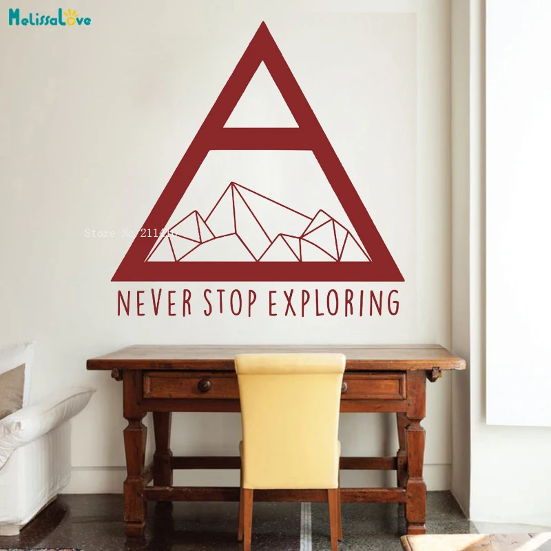 

Never Stop Exploring Wall Sticker Inspirational Quote Unique Decals Motivational Wanderlust Vinyl Art Murals Removable YT1436
